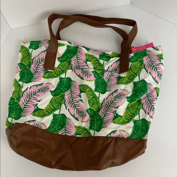 Macbeth Collection Tropical Leaf Tote Bag - Picture 2 of 6